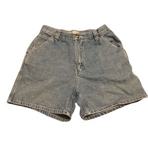 Bugle Boy Women's Vtg Denim Light Wash Cargo Shorts Sz 12 - High Waist -80's Mom